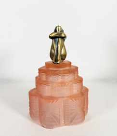Art Deco Style Pink Glass Table Lamp, Sarsaparilla Deco Designs