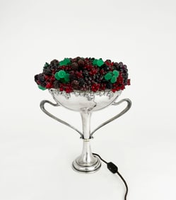Czech Glass Fruit Compote Lamp