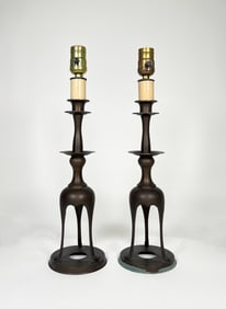 Pair of Mid-Century James Mont Style Table Lamps
