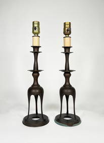 Pair of Mid-Century James Mont Style Table Lamps (1 of 2)