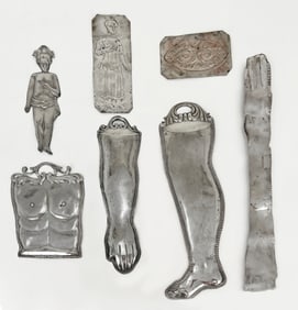 Collection of Silver and Metal Ex-Voto Body Part Charms