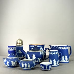 Group of Wedgwood Blue Jasperware