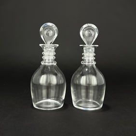 Pair of Steuben Crystal Decanters