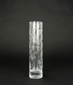 Bjorn Wiinblad Engraved Glass Vase, for Rosenthal
