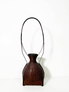Bamboo Ikebana Basket by Ushu Noguchi: Bamboo Ikebana basket by Noguchi Ushu (Japanese, born 1947) Provenance: Yamanaka & Co, Ltd, Kyoto, 1985 19.5"H