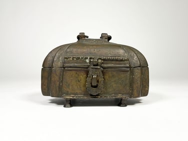 Antique Brass Domed Trinket Box