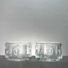 Pair of Waterford Crystal Champagne Bottle Coasters
