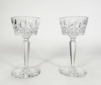 Pair of Waterford Lismore Pillar Candleholders