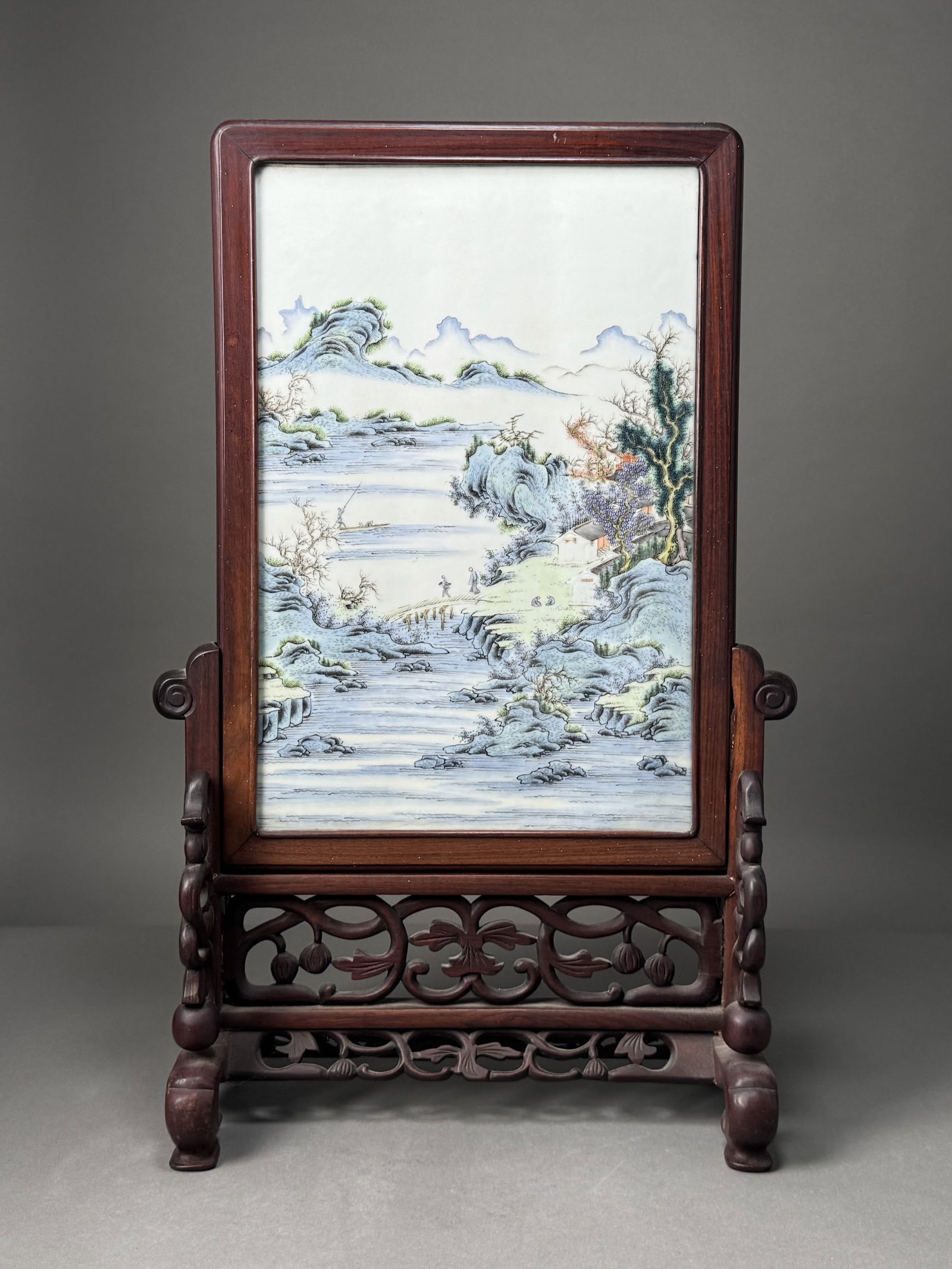 Chinese Porcelain Plaque Table Screen (1 of 7)