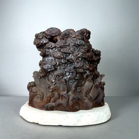 Early Chinese Large Carved Wood Element