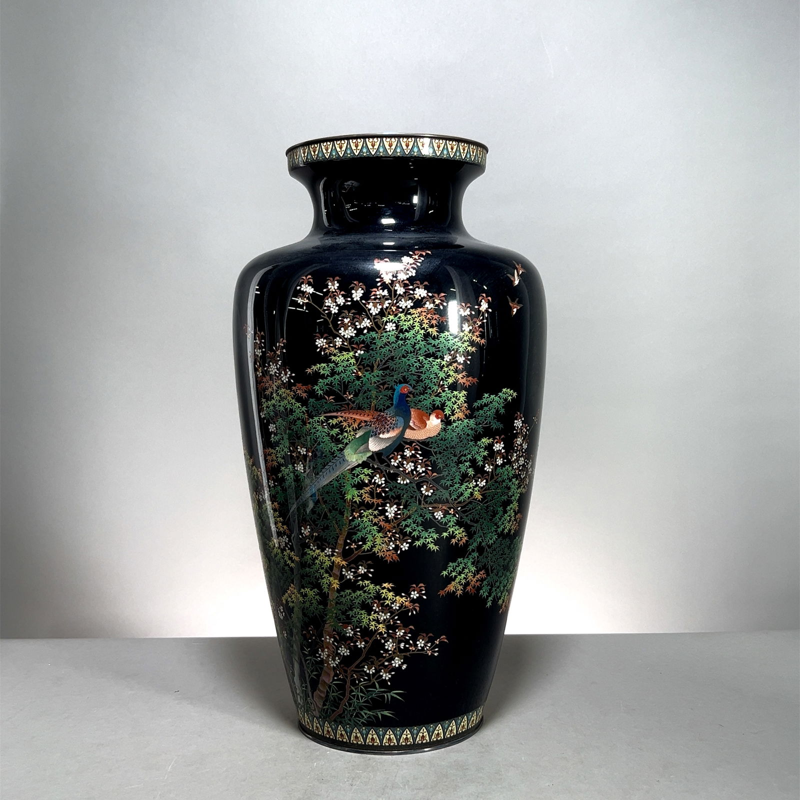 Silver Mounted Japanese Cloisonné Vase, Cased (1 of 7)