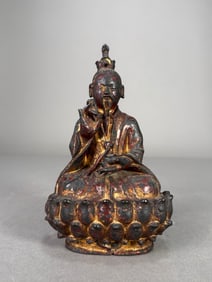 Antique Chinese Gilt Bronze Buddha Sculpture