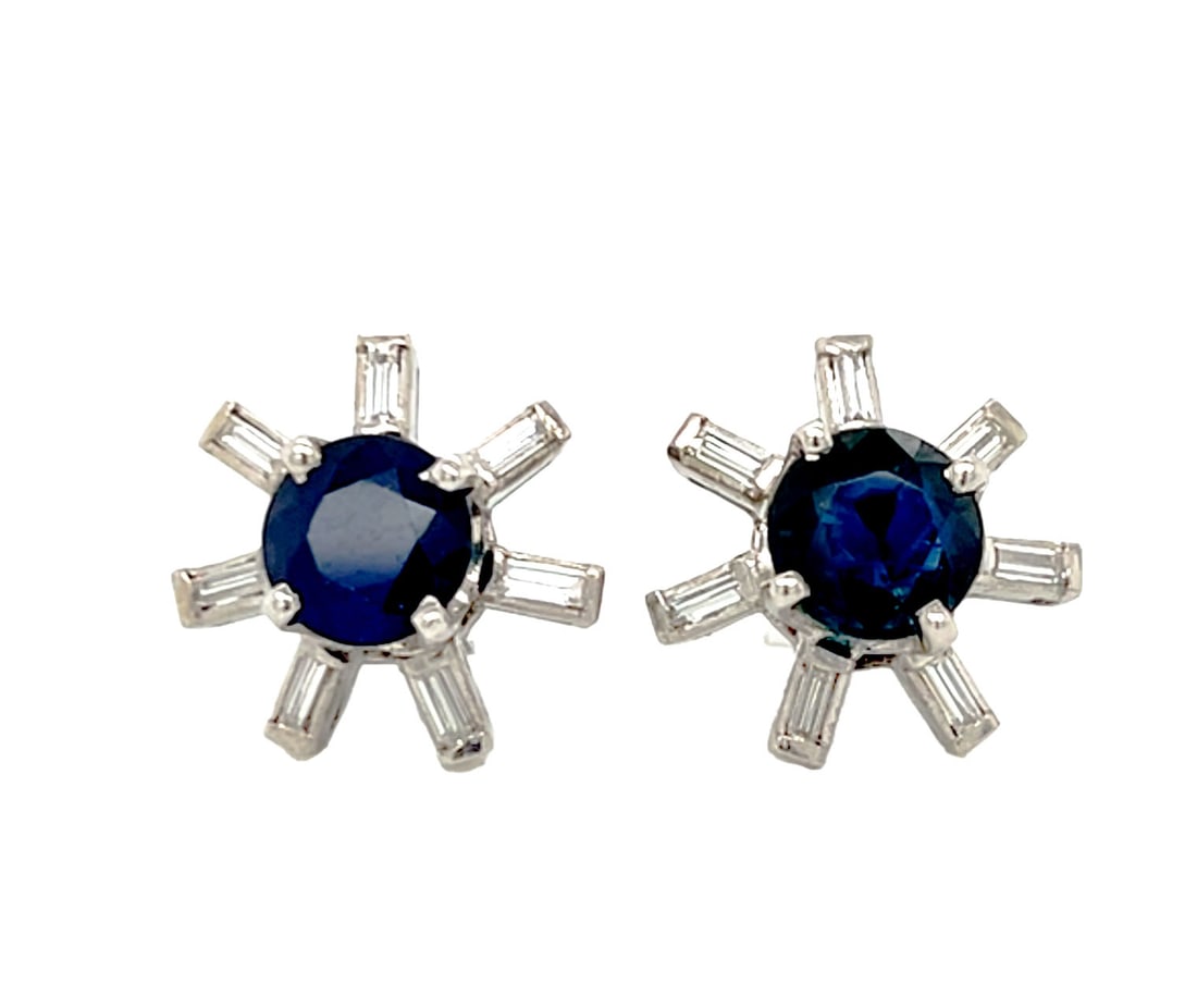 14k Sapphire & Diamond Earrings (1 of 2)