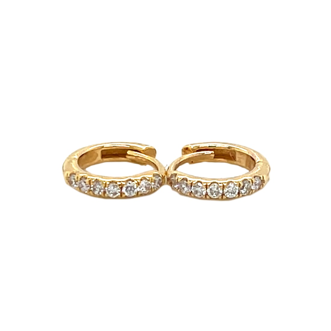 10mm Gold & Diamond Huggie Hoops, 14k (1 of 2)
