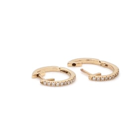 10mm Diamond Hoop Earrings, 14k