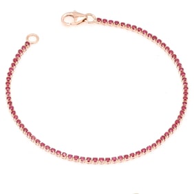18k Natural Ruby Tennis Bracelet, 1.37ctw