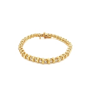 14k Round Brilliant Diamond Bracelet