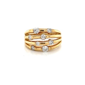 14k Flush Set Diamond Ring