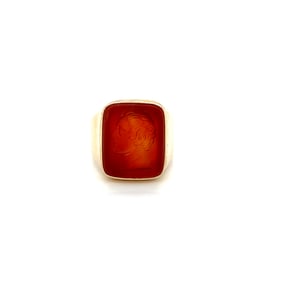 Antique 14k Gold Carnelian Intaglio Signet Ring