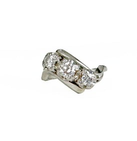 18k Old Euro Diamond Trio Ring