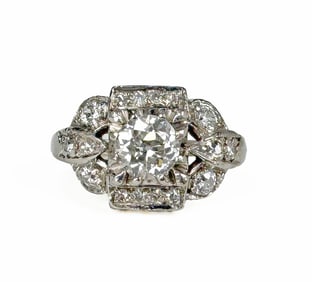 Palladium Old Euro Diamond Ring