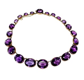 Antique 14k Amethyst Reviere Necklace