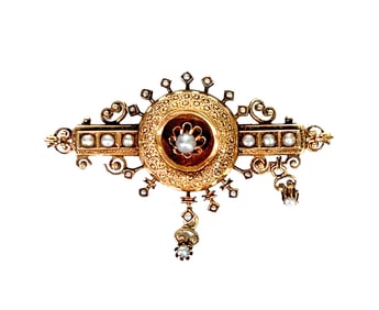 Antique 14k Pearl Brooch