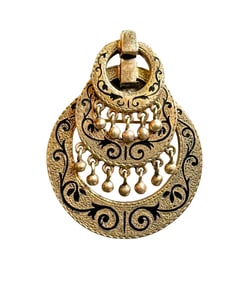 14k Gold Enamel Pendant/Brooch