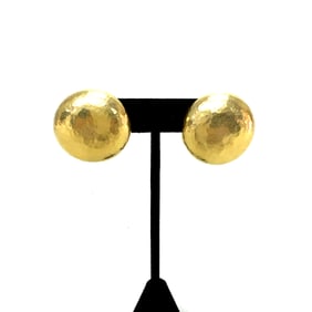 18k Gold Hammered Earrings