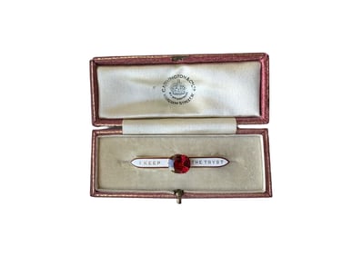 Carrington & Co 14k Garnet & Enamel Brooch