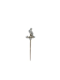 Victorian 14K Diamond French Sword Pin