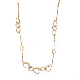 14k Gold Quartz Necklace