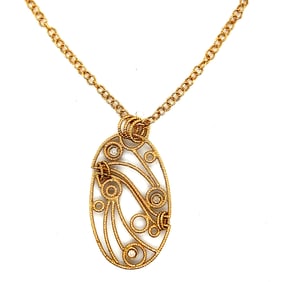 Roberto Coin 18k Gold Diamond Mauresque Oval Pendant Necklace