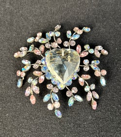Schreiner New York Rhinestone Heart Brooch