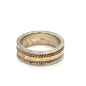 10K Gold and Sterling Silver Band