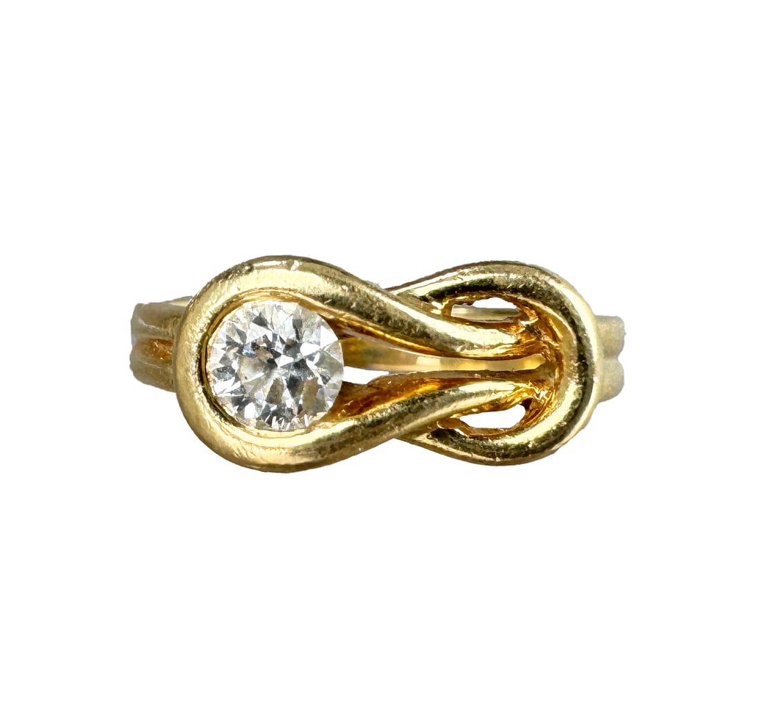 14k Knotted Diamond Ring (1 of 2)