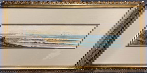 Coastal Landscape Watercolor Painting