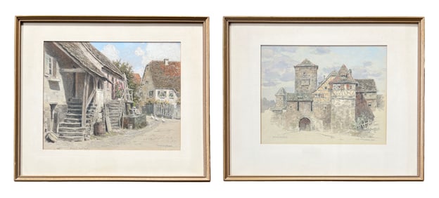 Two Watercolor Paintings by Adolf Noether