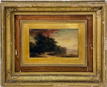 Oil on Board Painting by Edward Custer