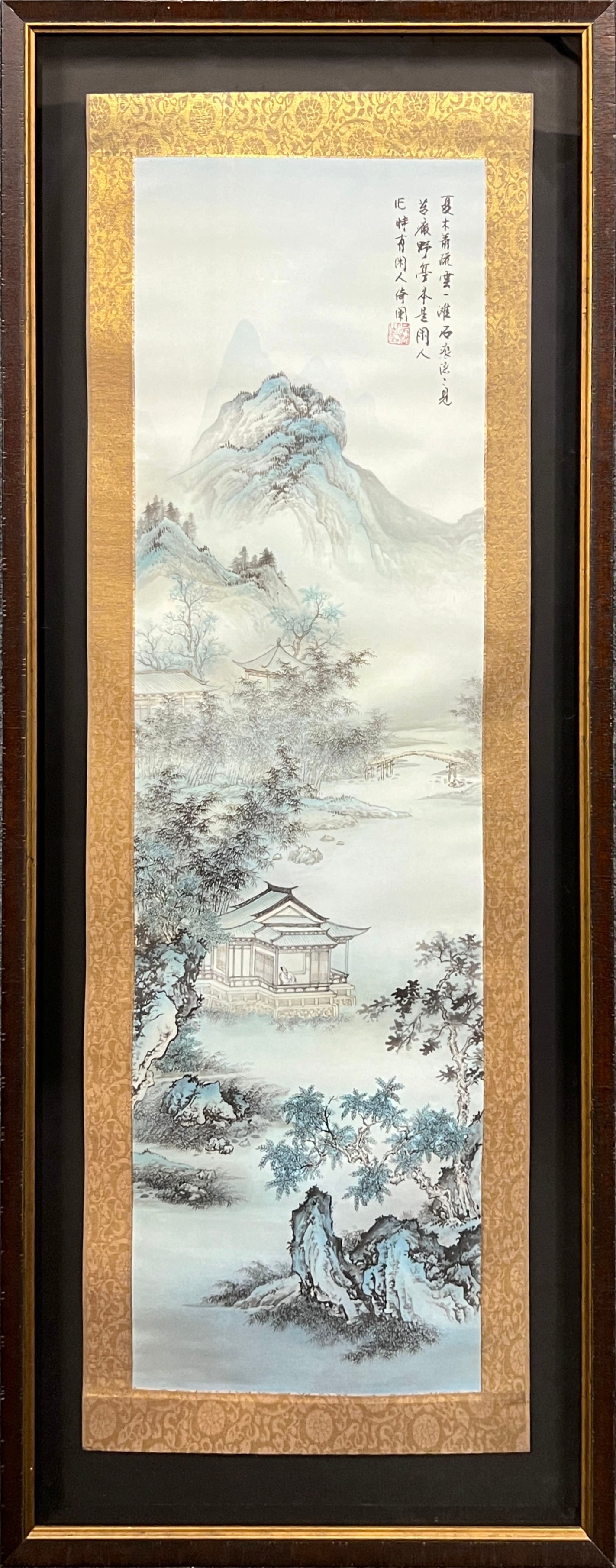 Framed Chinese Silk Embroidery Scroll (1 of 3)