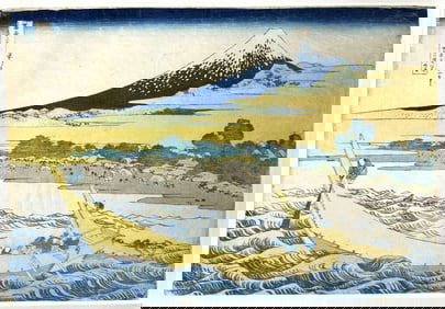 Woodblock, Tago Bay near Ejira on the Tokaido, Katsushika Hokusai