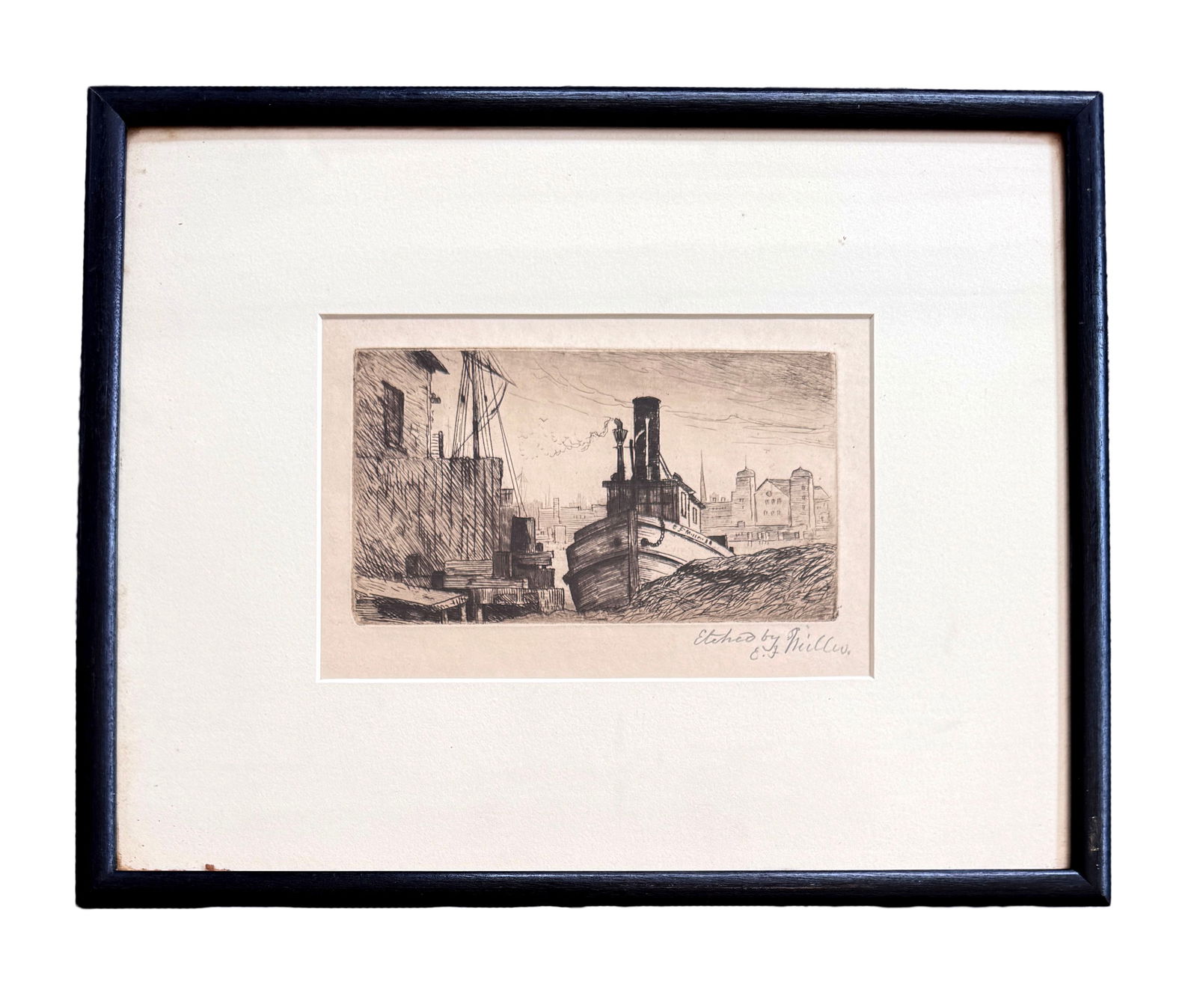 Etching by Elis F. Miller, 1882 (1 of 3)