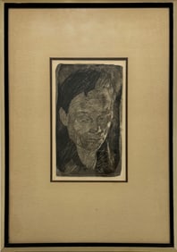 Etching by Kathe Kollwitz, Frauenkopf