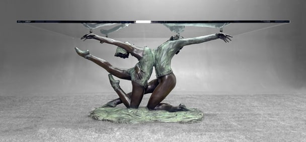 Sculpture Bronze Table Base by Leela
