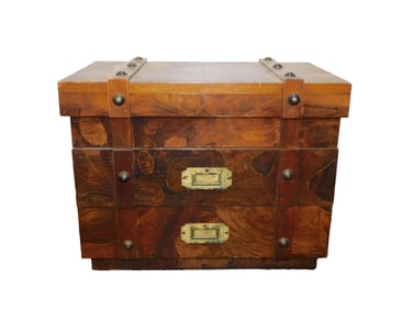 Vintage Wooden Trunk-Style Chest