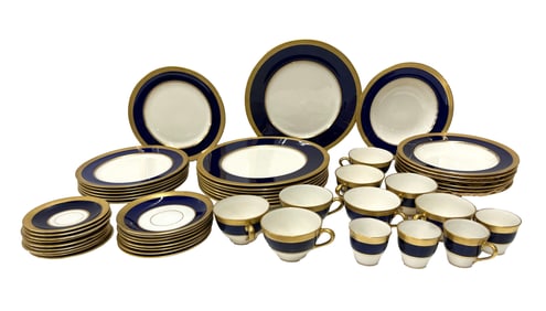 Lenox Blue and Gilt Dinnerware Set for Tiffany & Co