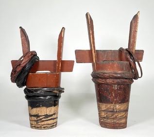 Antique Japanese Tsunodaru Sake Barrels