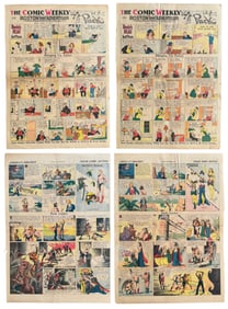 Fifteen Comic Strip Pages, early 1900s