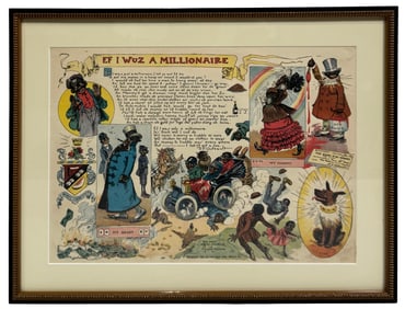 Framed Page from Pore Lil Mose-His Letters to his Mammy