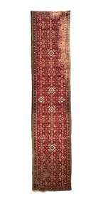 Distressed Hand-Knotted Oriental Runner